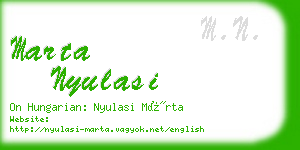 marta nyulasi business card